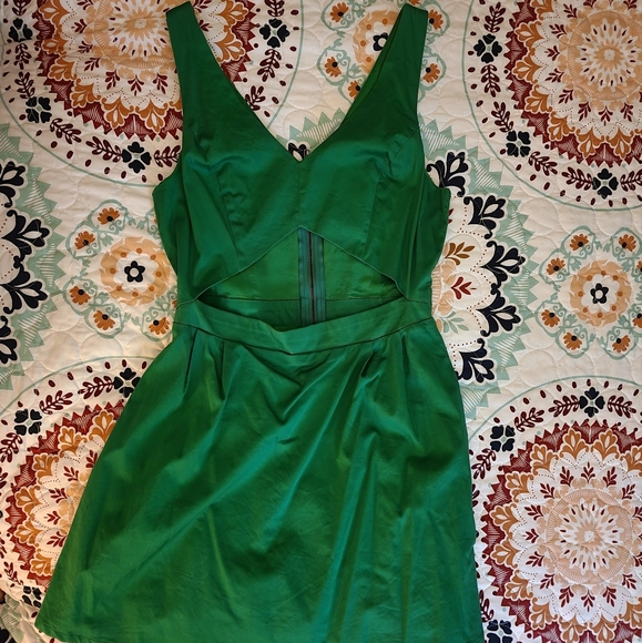 Material Girl Dresses & Skirts - Juniors Material Girl Emerald Green V-Neck Fit & Flare Dress
